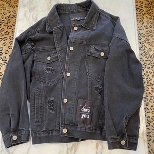 Black Distressed Denim Jacket